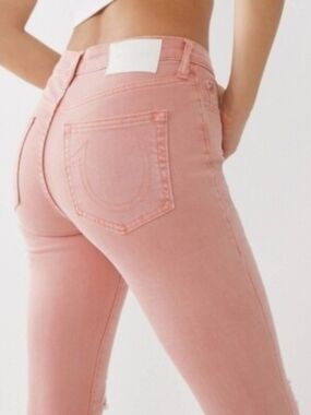True Religion Slim High-Rise Jeans in Blush Pink